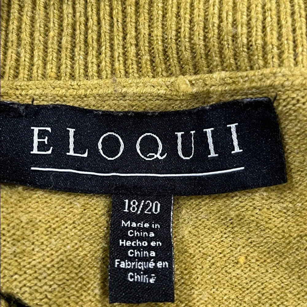 ELOQUII Bright Chartreuse Knit Poncho Sweater WOMEN SIZE 18/20